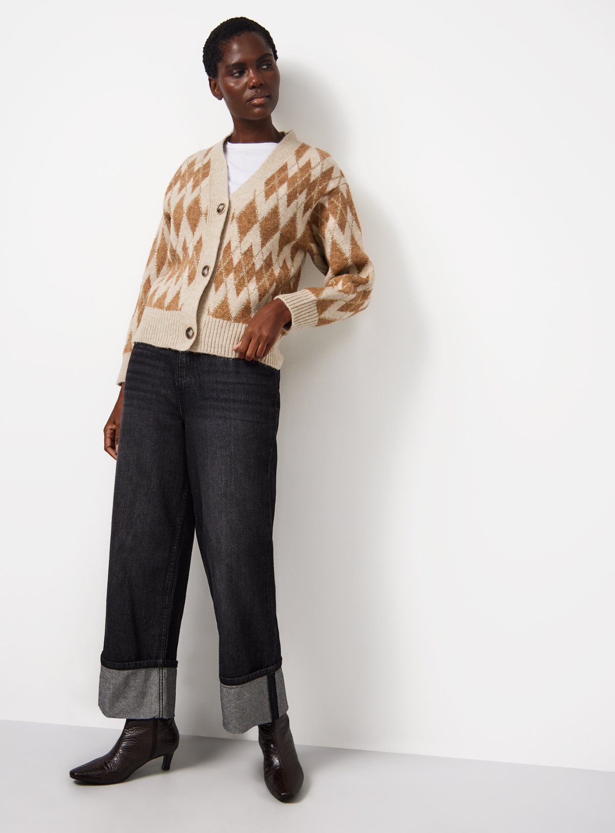 Argyle Knitted Cardigan S - Image 1 thumbnail